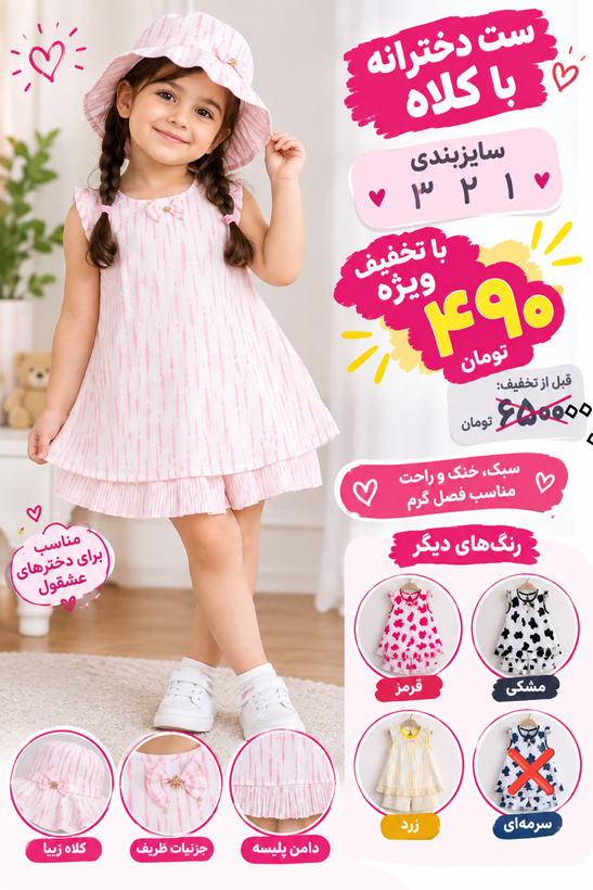 سارافون بچه گانه کلاه دار